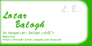 lotar balogh business card